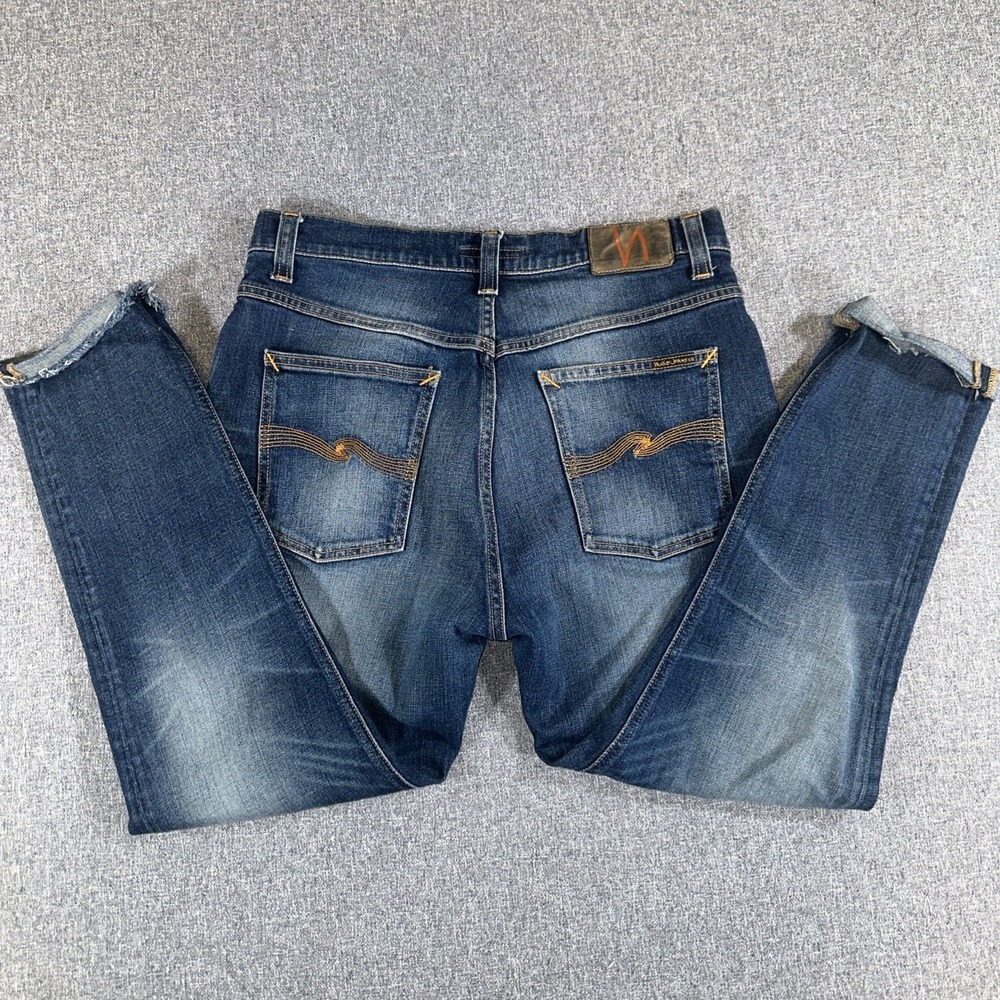 Nudie Jeans Co Grim‎ Tim Pants Mens 30x32 Black Corduroy Stretch Made in Italy - Picture 5 of 6
